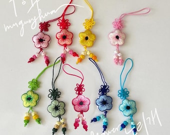 fiore nazionale della Corea *Mugunghwa* ibisco rosa di Sharon artigianato tradizionale accessorio hanbok ciondolo fatto a mano