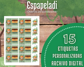 Descarga Digital de Etiquetas Escolares, personalizadas para Impresión. Archivos PNG y PDF. Custom Labels: Digital File for Printing.