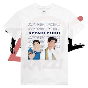 Vijay, Trisha, Ghilli, Tamil-T-Shirt, Appadi Podu Tshirt, Vijay, Tamil-Film, Tamil-Kino, Tamil-Geschenkidee, einzigartige Tamil-Geschenkidee