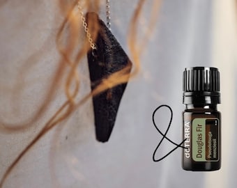 Kit* AROMAjewellery 925er Kette lang #BLACKTHUNDER  & ätherisches Öl Douglas Fir 5ml von doTERRA.