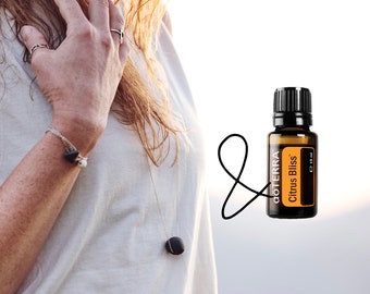 Kit* AROMAjewellery 925er Kette lang #NEWMOON & ätherische Öl-Mischung Citrus Bliss 15ml von doTERRA
