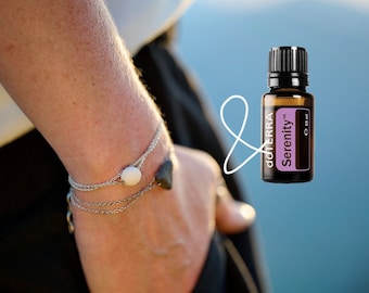 Kit* AROMAjewellery 925er ARMBÄNDER #FULLMOON & #BLACKTRIANGLE sowie ätherische Öl-Mischung Serenity 15ml von doTERRA.