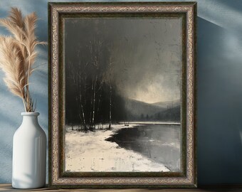 Moody wall art Winter moody print Vintage wall decor Moodie winter art Moody winter wall art Moody vintage wall art Dark artful winter moody