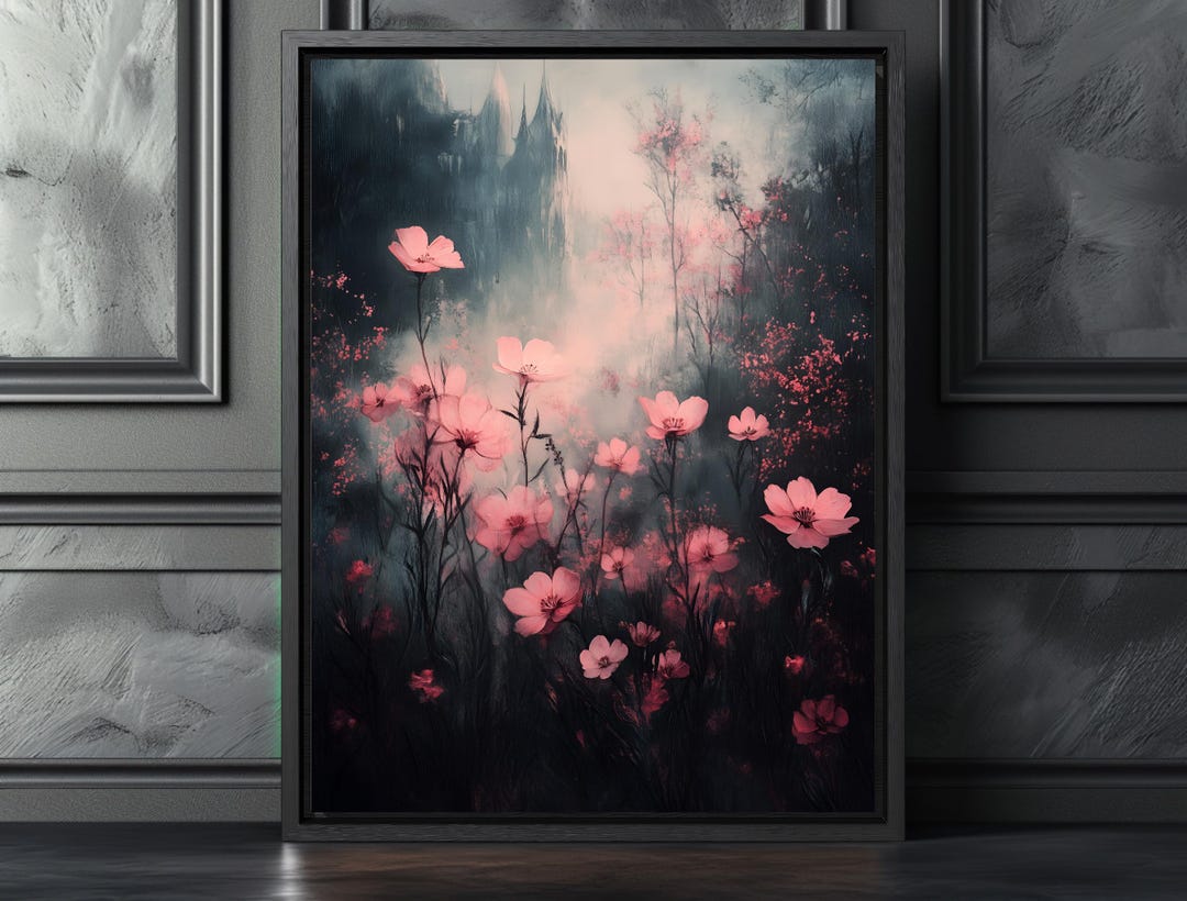 Dark Academia Floral Print Vintage Botanical Art Moody Home Decor ...