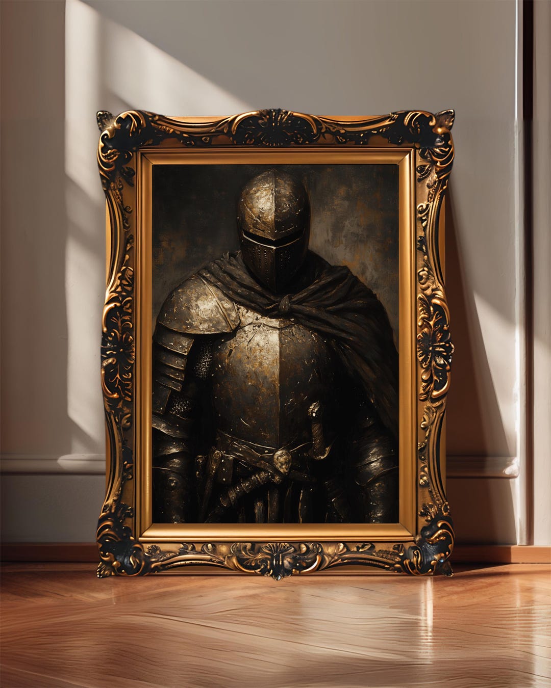 Dark Medieval Knight Art | Gothic Fantasy Warrior Wall Decor for Bold ...