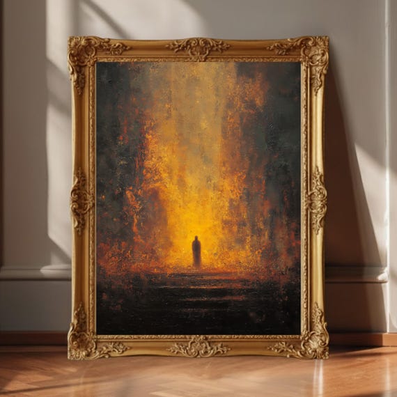 Gothic Dark Fantasy Print Poster, Moody Abstract Dramatic Wall Art Decor