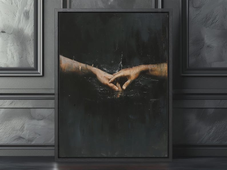 Dark Academia-muurdecoratie - Sfeervolle kunstprints, gotisch esthetisch decor, uniek vintage canvaskunstwerk voor eclectische stijl voor een griezelig huis afbeelding 1
