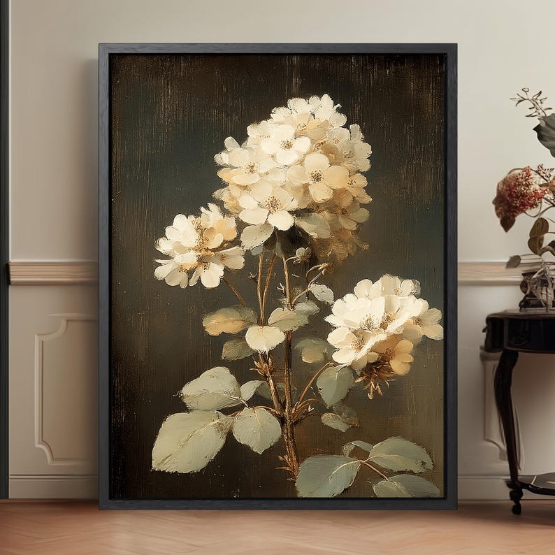Vintage Botanical Still Life Art Print, Antique Style Floral Wall ...