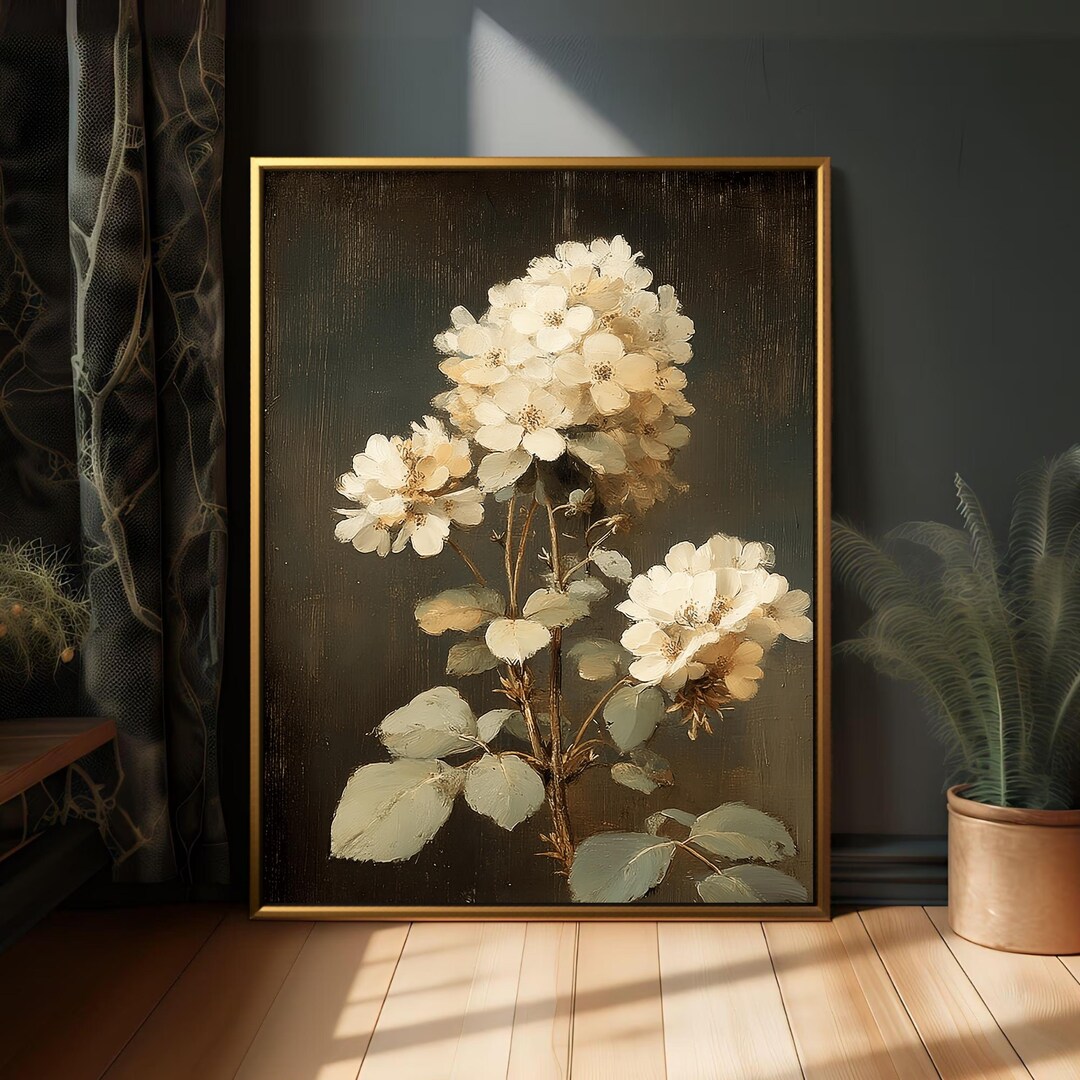 Vintage Botanical Still Life Art Print, Antique Style Floral Wall ...