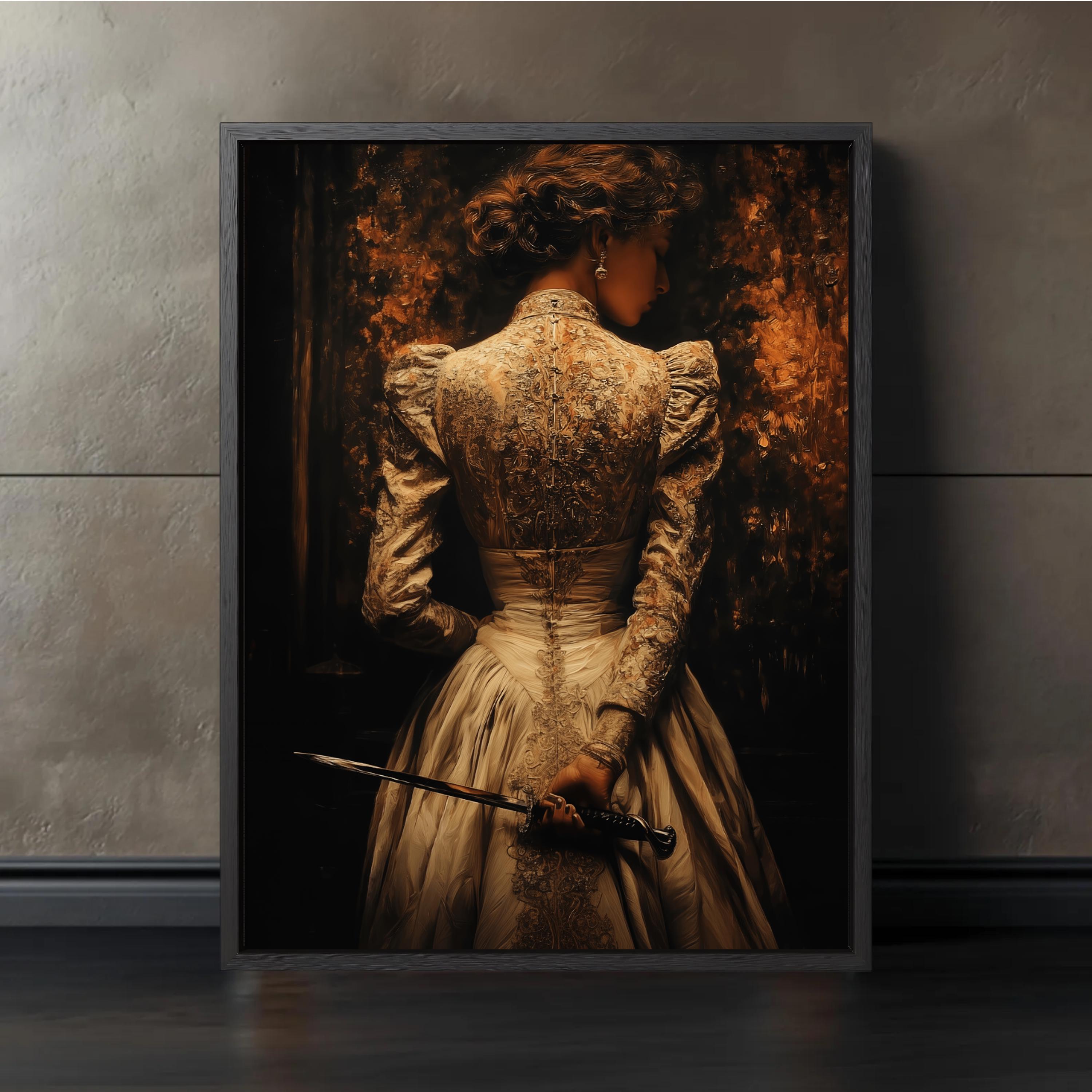 Victorian Woman Art | Dark Moody Dramatic Wall Print | Dark Academia ...