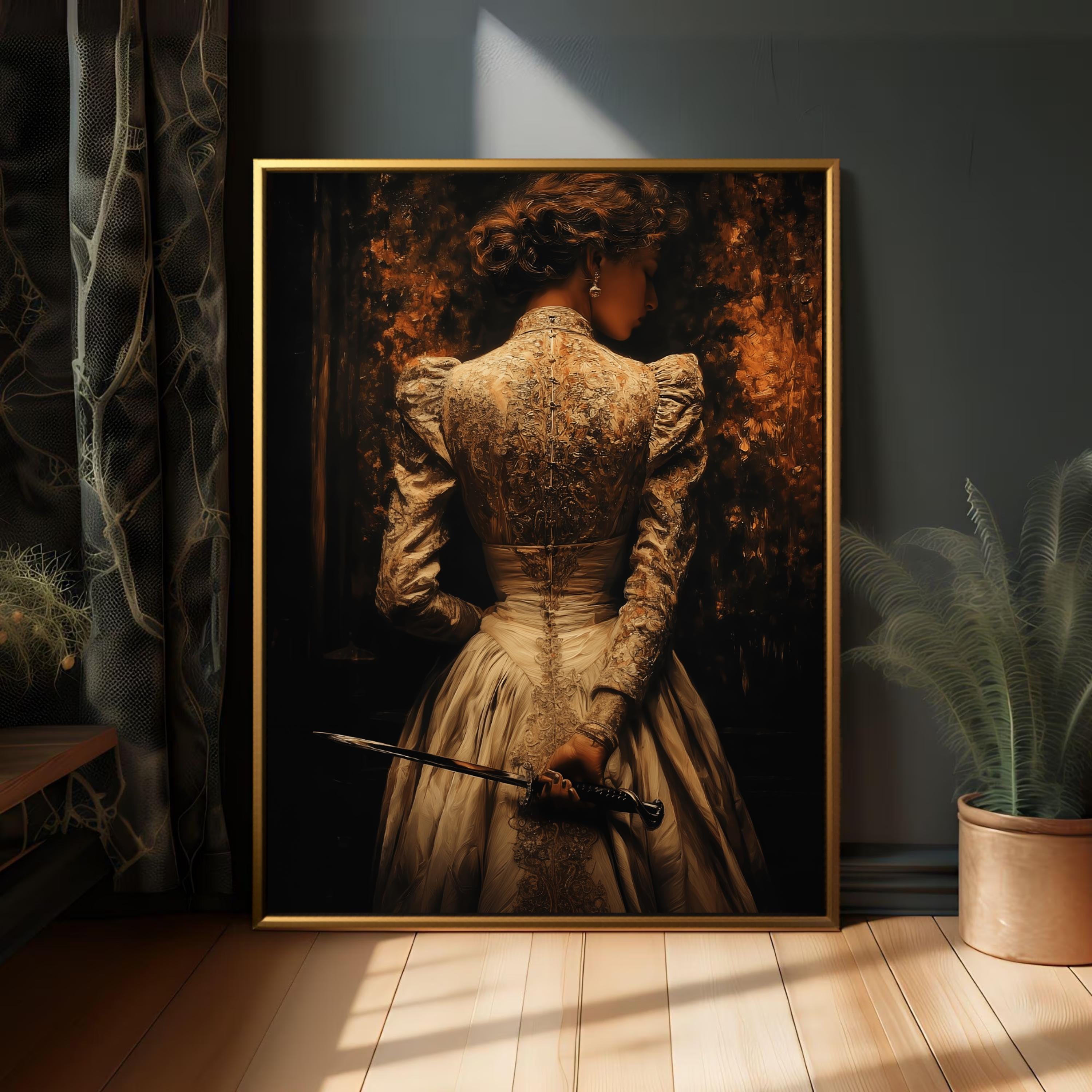 Victorian Woman Art | Dark Moody Dramatic Wall Print | Dark Academia ...