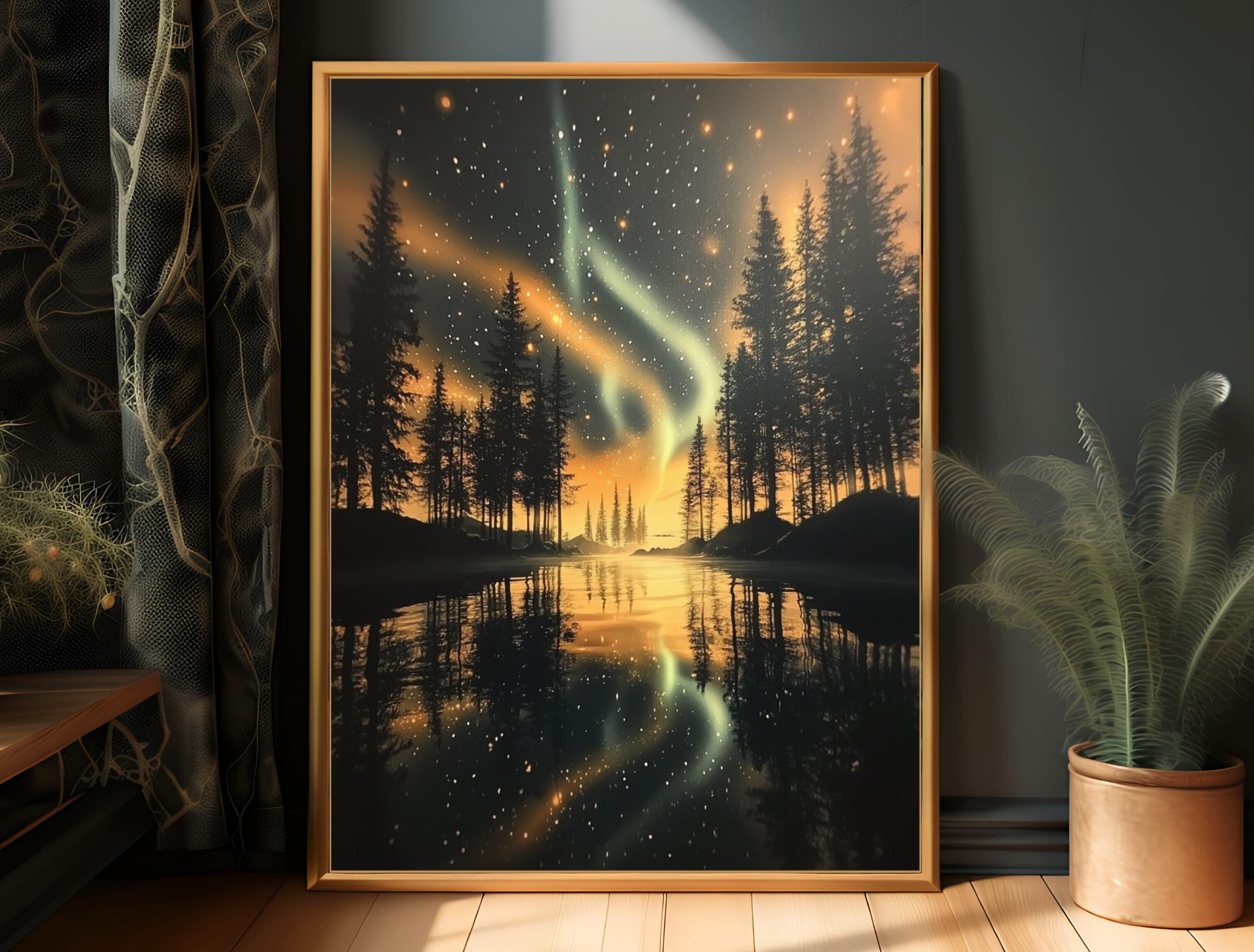 Moody Landscape Wall Print, Artful Home Decor for Living Room, Framed Gift for Hallway & Bedroom, Large Canvas Landscape Art