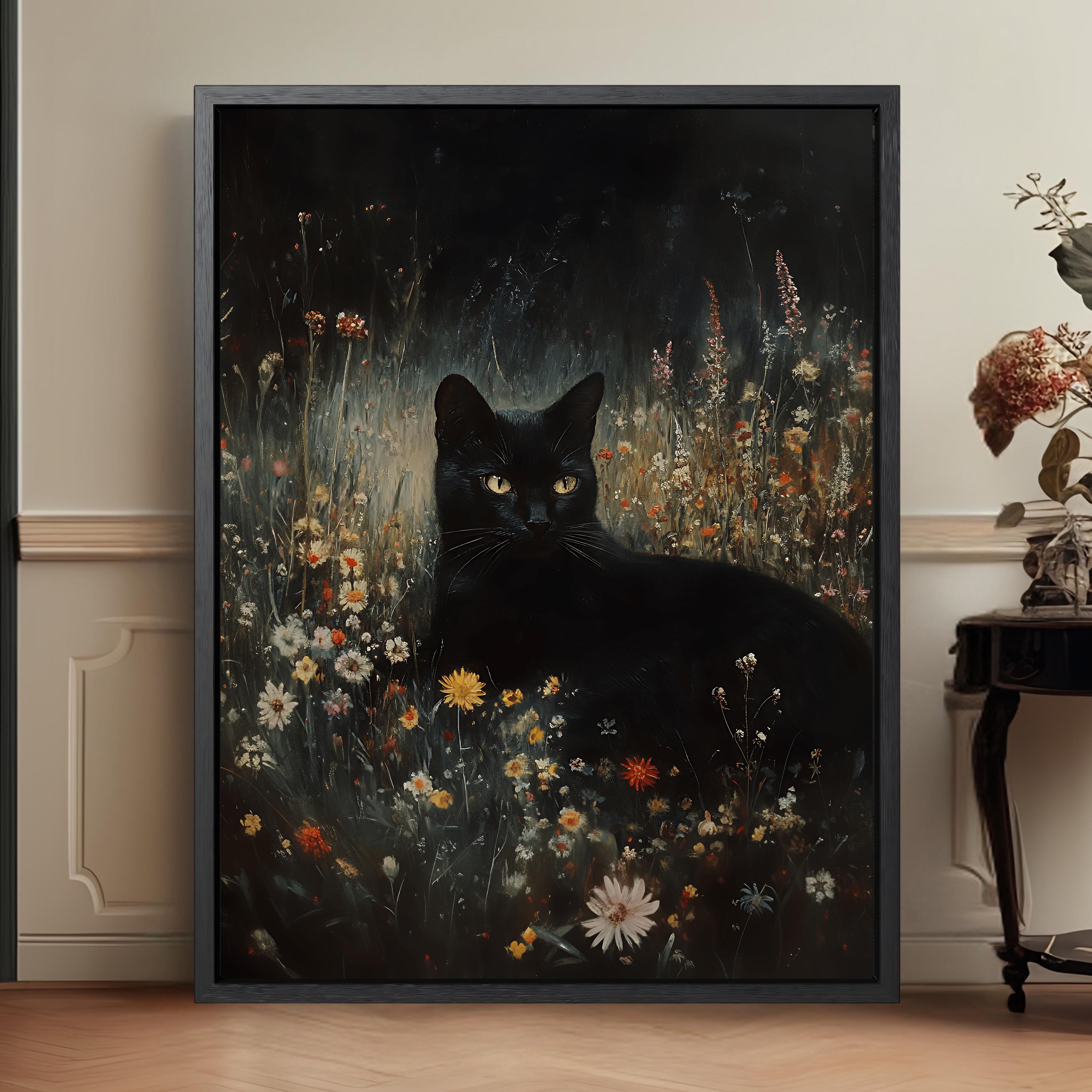 Dark Academia Cat Print Cottagecore Wall Art - Etsy