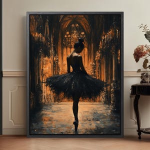 Dark Ballerina Print: Moody Gothic Ballet Art, Elegant Dancer Decor