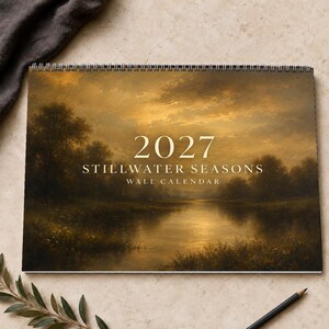 2027 Wall Calendar, Stillwater Landscapes, Warm Rustic Nature Decor For Home Office Or Study