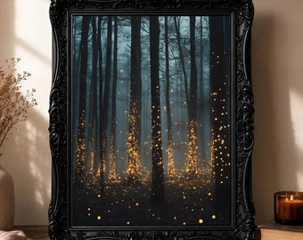 Magical Forest Art, Enchanted Woodland Path Canvas, Mystical Home Nature Lovers Decor