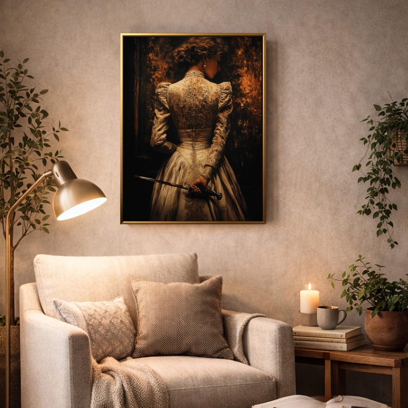 Victorian Woman Art | Dark Moody Dramatic Wall Print | Dark Academia ...