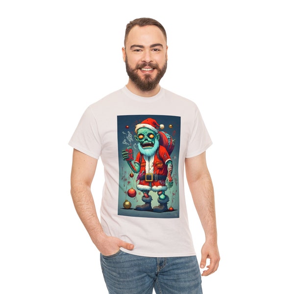 Funny Zombie Santa T-shirt Zombie Christmas Shirt Clever Christmas Tee Scary Zombie T-shirt Holiday Shirt Funny Christmas Shirt