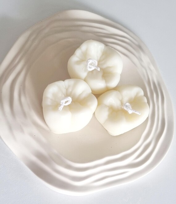 Bougie en cire de noix de coco en forme de dent