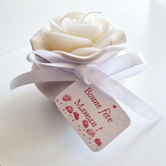Rose Éternelle - Bougie personnalisable pour toutes les occasions – faite main en France, en cire de coco & parfum de Grasse.