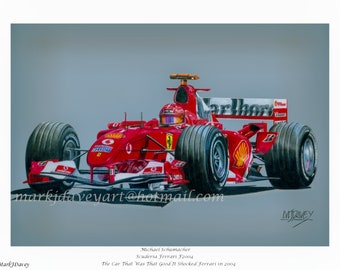 Michael Schumacher Ferrari F2004 Art Print: Limited Edition F1 Racing