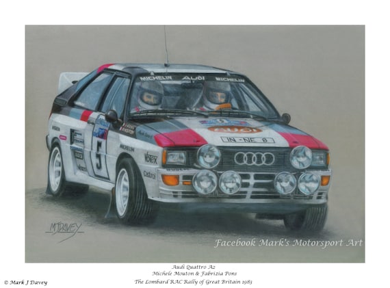 Michele Mouton Audi Quattro A2 Rally Print: 1983 Lombard R.A.C. GB
