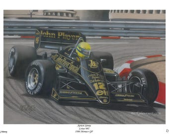 1988年モナコGPでマクラーレンMP4/4に乗るアイルトン・セナ - Etsy 日本