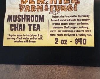 Té Chai de Hongos Medicinales: Melena de León, Reishi, Cordyceps, Cola de Pavo