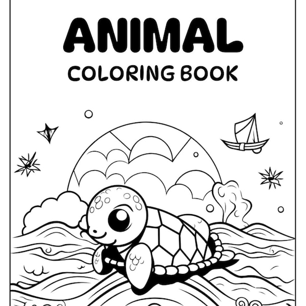 10 coloring pages with different animals for kids| Printable Pages| Creative Design|  Prehistoric Animals | print at home