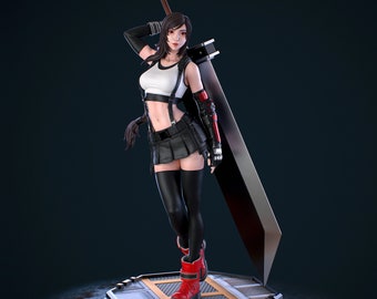 Tifa Final Fantasy Sammelfigur | Detailreiche Videospiel Charakter Statue | JRPG Kollektion | Final Fantasy Geschenke