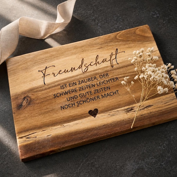 Frühstücksbrettchen, Brotzeitplatte, Servierplatte, Schneidebrett Geschenkidee Freundschaft Freundin Freund, Charcuterie Board, Best Friend