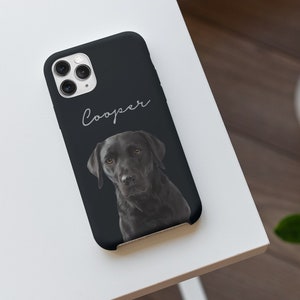 Custom Pet Phone Cases, Pet Lover Personalized Gift, Cute Dog Illustration Protective Shell customizable dog lover gift pet owner bday