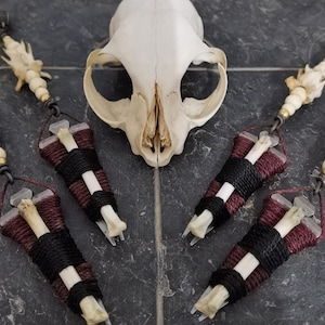 Witch talisman &quot;cat spirit&quot;, real cat bone, ritualized at the full moon, magic, esotericism, wicca, animal relic, rare!!