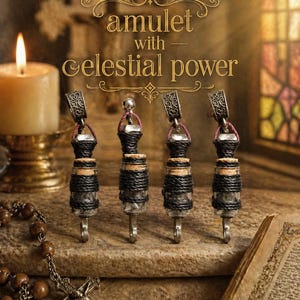 Ritualized angelic amulet – Protection talisman with Lourdes relic, iron nail, positive energy, esoteric pendant.