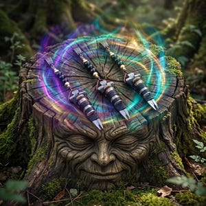 Okultystyczny talizman 7 Krain Brocéliande, rytualny pogański amulet, czarny wisiorek ochronny, połączenie z duchami, wahadło czarownicy