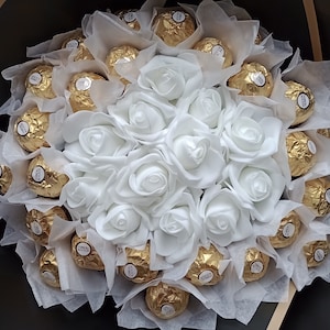 Luxury Ferrero Rosher chocolates & Flowers Bouquet/Hamper, Birthday Gift, Mothers Day Gift, Valentines Day Gift, Easter, Chocolate Bouquet