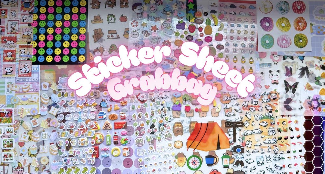 Kawaii Cute Sticker Sheet Grabbag - Etsy