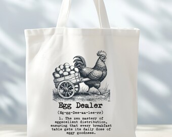 Local Egg dealer definition Tote Bag, Chicken Eggs Tote, Chicken Lady Bag, Chicken Lover Tote,Cute Chicken Bag,Happy Easter Gift