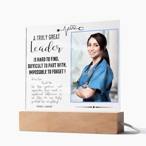 Personalized Nurse Leader Plaque,  Mentor Leadership Gifts, Thank You Sign, Boss Retirement Appreciation, Teacher Counselor Coach Adviser