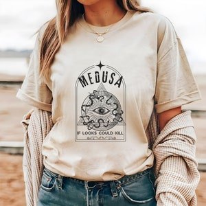 Medusa Snake Face, Goddess Medusa Greek Mythology shirt, Witchy Woman, Powerful Women Tee shirt,  Vintage Band Apparel Grunge Fairycore