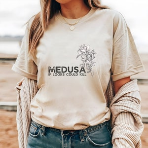 Medusa Dark Academia Tee shirt,  Vintage Band T Shirt Snake, Goddess Greek Mythology Apparel Grunge Fairycore tshirt