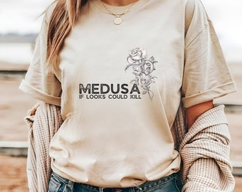 Medusa Dark Academia Tee shirt,  Vintage Band T Shirt Snake, Goddess Greek Mythology Apparel Grunge Fairycore tshirt