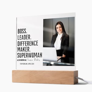 Personalized Difference Maker Retirement Gift for Coworkers Leader Plaque, wood base,  Mentor Leadership Gifts, Thank You Sign Appreciation