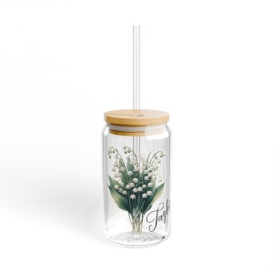 Personalized Birth Flower Coffee Cup With Name, Party Favor Birthday Tumbler, Bridesmaid Proposal Gift for Her