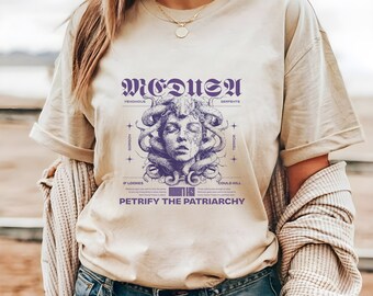 Witchy Mythology Greek Goddess Dark Academia Tee shirt, Snake Aesthetic Apparel, Gorgon Fantasy, Retro Aesthetic Greek Goddess Feminist