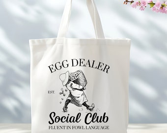 egg personlize Local Egg Dealer Chicken Eggs Tote Bag, Grocery Bag, Shopping Bag, Reusable Tote Bag, Reusable Eco Friendly Bags