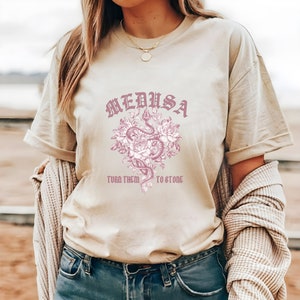 Medusa Dark Academia Tee shirt,  Vintage Band T Shirt Snake, Goddess Greek Mythology Apparel Grunge Fairycore tshirt
