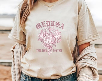 Medusa Dark Academia Tee shirt,  Vintage Band T Shirt Snake, Goddess Greek Mythology Apparel Grunge Fairycore tshirt