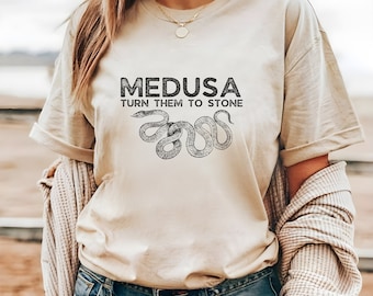 Medusa Dark Academia Tee shirt,  Vintage Band T Shirt Snake, Goddess Greek Mythology Apparel Grunge Fairycore tshirt