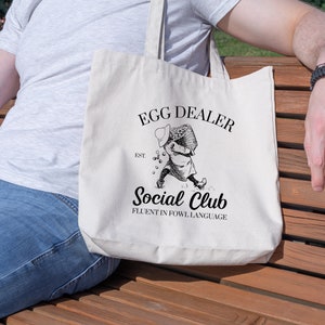 Personaliseer lokale eierhandelaar draagtas kippeneieren, boodschappentas, boodschappentas, herbruikbare draagtas, herbruikbare milieuvriendelijke tassen
